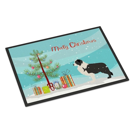 Carolines Treasures Black Border Collie Merry Christmas Tree Indoor or Outdoor Mat 18x27 BB2941MAT